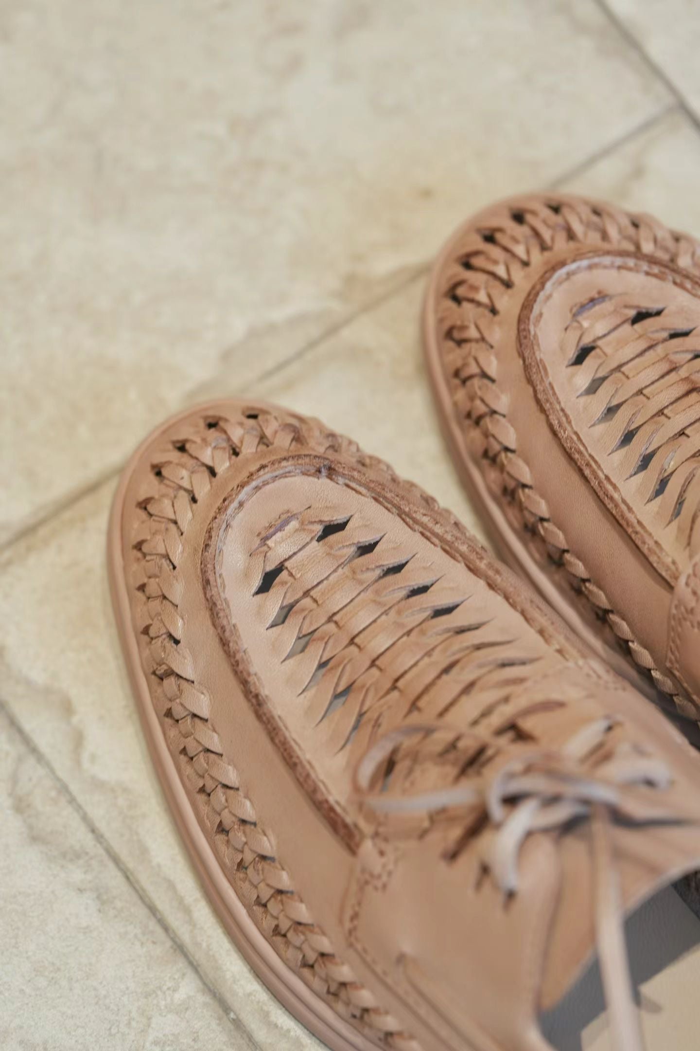 Woven Leather Tassel Loafers
