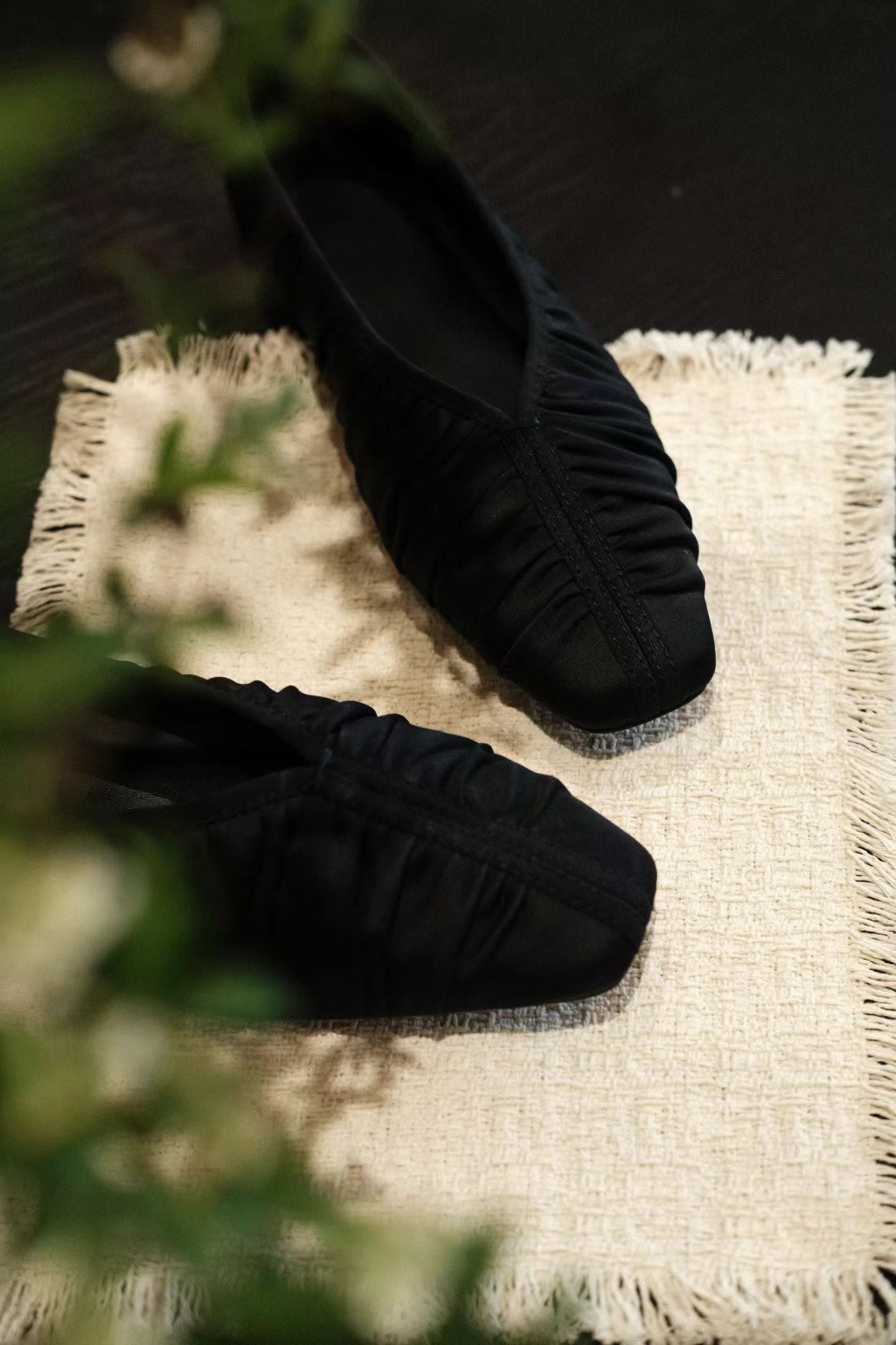Silk Pleated Ballet Flats