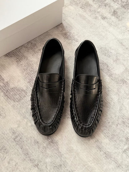 Classic Pleated Leather Loafers